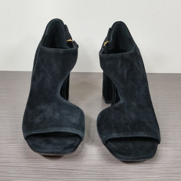 Via Spiga Eladine Open Toe Block-heel Booties, Black Suede, Womens Size 5.5 M - Picture 2 of 11